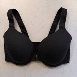 Spanx Bra-llelujah 36D Black Front Closure Lined Full Coverage Underwire Bra